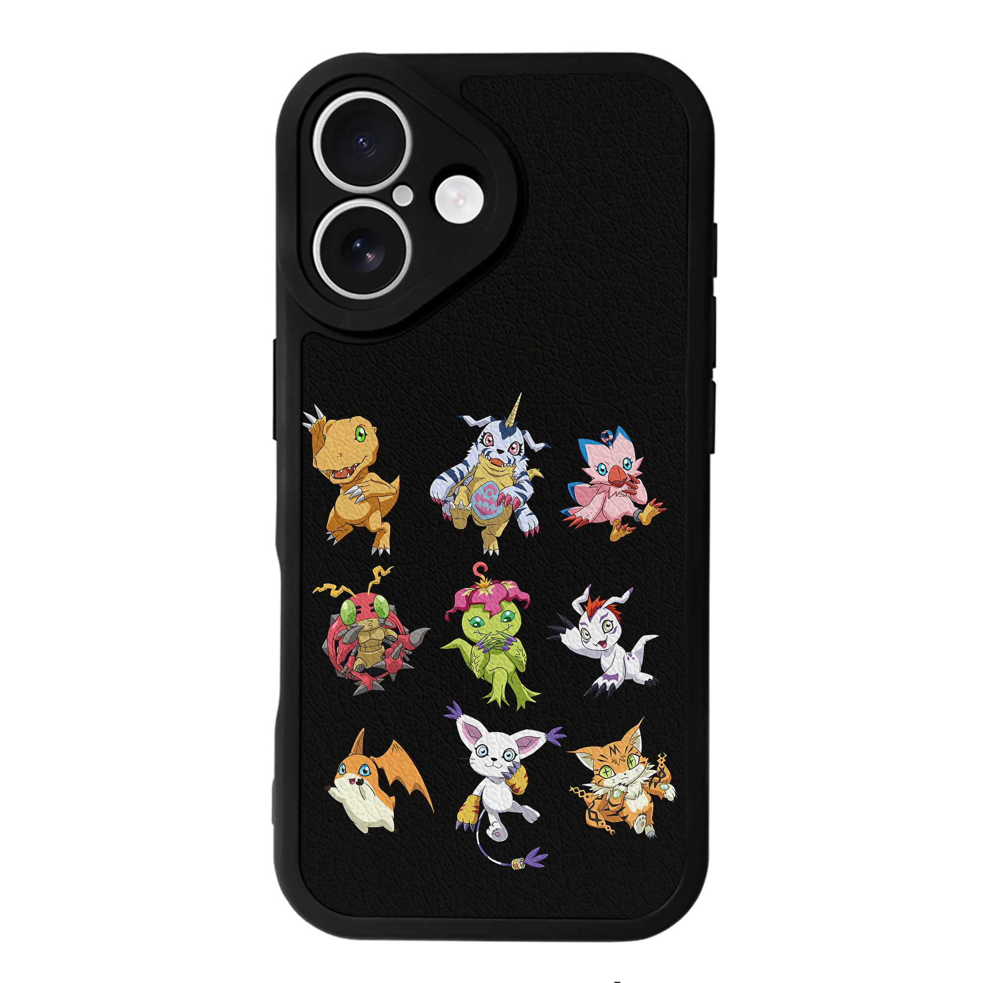 （画像用） Digimon デジタルモンスター/デジモン 【iPhone 16シリーズ対応】シリコンスマホケース（レザー調） 材質：シリコン